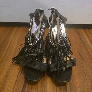 Michael Kors Black Fringe Women's Heels
